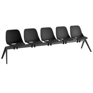 Panca attesa Quick QK5P - 5 posti - senza braccioli - nero - Unisit - immagine 1