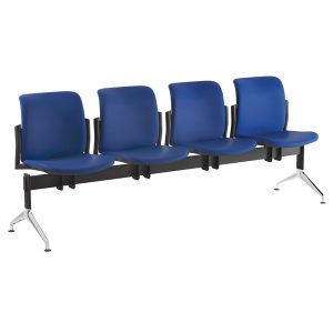 Panca attesa Nik NI4P - 4 posti - senza braccioli - blu - Unisit - immagine 1