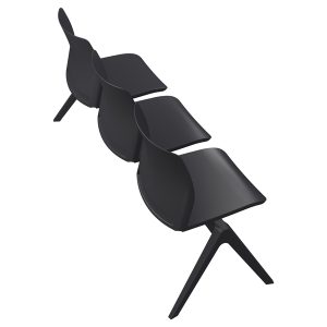 Panca attesa Alpha AP3P - 3 posti - senza braccioli - nero - Unisit - immagine 1