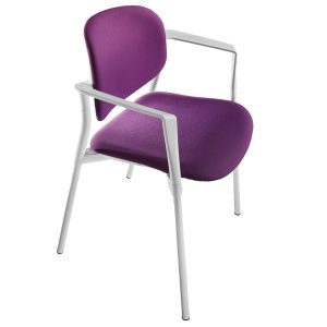 Poltroncina visitatore Step SPBSBR - con braccioli inclusi - prugna - Unisit - immagine 1