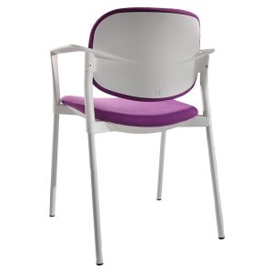 Poltroncina visitatore Step SPBSBR - con braccioli inclusi - prugna - Unisit - immagine 2