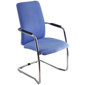 Poltroncina visitatore Lithium LTLTA - con braccioli inclusi - celeste - Unisit - immagine 1