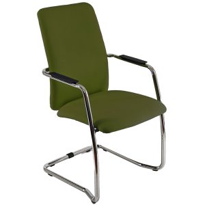 Poltroncina visitatore Lithium LTLTA - con braccioli inclusi - verde bruciato - Unisit - immagine 1