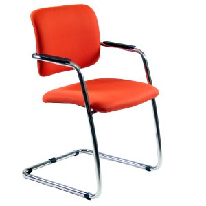 Poltroncina visitatore Lithium LTLT - con braccioli inclusi - arancione - Unisit - immagine 1