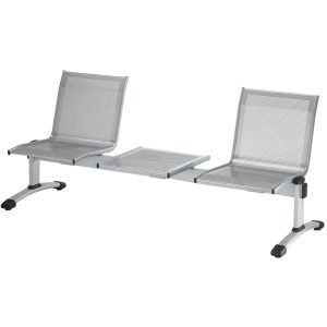 Panca attesa Plexus PS2PT - 2 posti - con tavolo - senza braccioli - grigio - Unisit - immagine 1