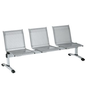 Panca attesa Plexus PS3P - 3 posti - senza braccioli - grigio - Unisit - immagine 1