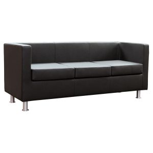 Divanetto Pragma PR3 - 3 posti - con braccioli inclusi - similpelle - nero - Unisit - immagine 1