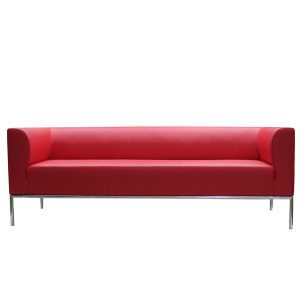 Divanetto Diwa DW3 - 3 posti - con braccioli inclusi - rosso - Unisit - immagine 1