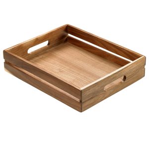 Cassetta per alimenti - 32,5 x 26,5 x 7 cm - legno di acacia - Leone - immagine 1