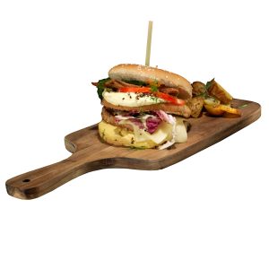 Tagliere con manico - 45 x 18 x 1,6 cm - legno di acacia - Leone - immagine 2
