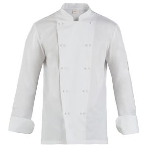 Giacca cuoco Adriano - da uomo - manica lunga - taglia L - bianco - Giblor's - immagine 1
