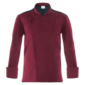 Giacca cuoco Raul - da uomo - manica lunga - taglia S - bordeaux - Giblor's - immagine 1
