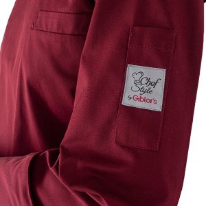 Giacca cuoco Raul - da uomo - manica lunga - taglia S - bordeaux - Giblor's - immagine 2