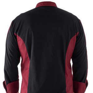 Giacca cuoco Raul - da uomo - manica lunga - taglia S - bordeaux - Giblor's - immagine 4