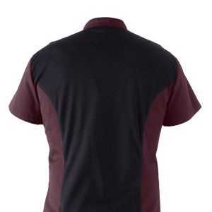 Giacca cuoco Thiago - da uomo - manica corta - taglia L - bordeaux - Giblor's - immagine 2