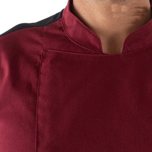 Giacca cuoco Thiago - da uomo - manica corta - taglia L - bordeaux - Giblor's - immagine 3