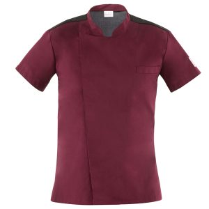 Giacca cuoco Thiago - da uomo - manica corta - taglia XL - bordeaux - Giblor's - immagine 1