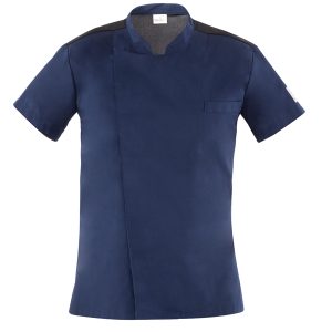 Giacca cuoco Thiago - da uomo - manica corta - taglia L - blu - Giblor's - immagine 1