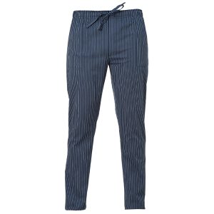 Pantalone cuoco Enrico - unisex - taglia L - gessato blu - Giblor's - immagine 1