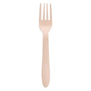 Forchetta monouso in legno - 16,5 cm - Signor Bio - conf. 100 pezzi - immagine 1