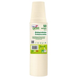 Bicchieri biodegradabili - Mater-Bi - 200 ml - avorio - Dopla - conf. 50 pezzi - immagine 1