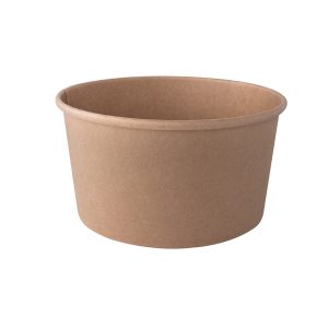 Insalatiera tonda monouso - 1000 ml - cartoncino - avana - Signor Bio - conf. 50 pezzi - immagine 1