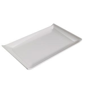 Piatto rettangolare - 28,6 x 18 x 2,8 cm - melamina - bianco - Leone - immagine 1