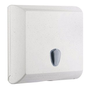 Dispenser asciugamani Woodplastic - piegati a V e C - 300 x 136 x 290 mm - 500 fogli - bianco - Mar Plast - immagine 1