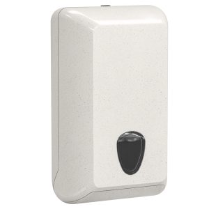 Dispenser per carta igienica interfogliata Woodplastic - piegati a V e Z - 300 x 132 x 170 mm - 550/450 fogli - bianco - Mar Plast - immagine 1
