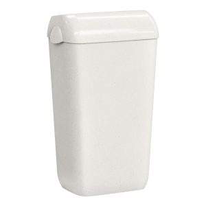 Cestino gettacarte Woodplastic - con coperchio - 225 x 335 x 545 mm - 23 L - bianco - Mar Plast - immagine 1