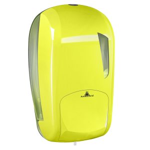 Dispenser per sapone liquido Skin - 232 x 114 x 124 mm - capacità 1 L - giallo fluo - Mar Plast - immagine 1