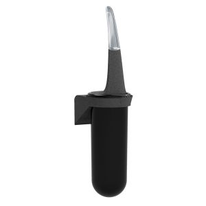 Portascopino da parete Skin - 38,6 x 11,3 x 9,3 cm - pietra/nero - Mar Plast - immagine 1