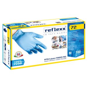 Guanti in nitrile foodline R72 - tg M - azzurro - Reflexx - conf. 100 pezzi - immagine 1