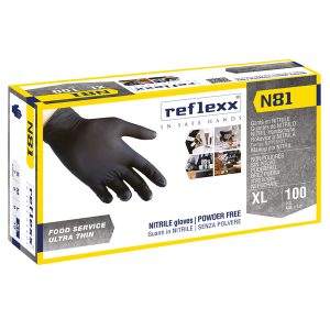 Guanti in nitrile N81 - tg XL - nero - Reflexx - conf. 100 pezzi - immagine 1