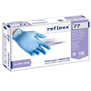 Guanti in nitrile R77 - tg M - azzurro - Reflexx - conf. 100 pezzi - immagine 1