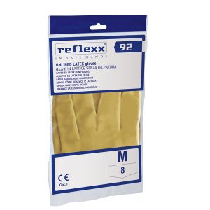 Coppia di guanti in lattice non felpato R92 - tg M - giallo - Reflexx - immagine 2