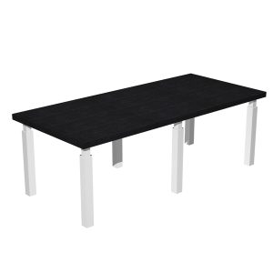Tavolo riunione Prestige Quadro - 220 x 100 cm - nero venato/bianco - Artexport - immagine 1