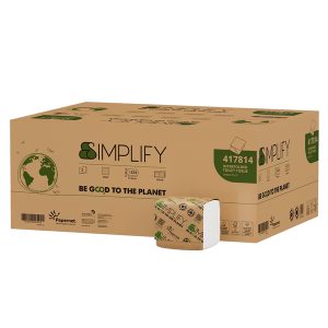 Carta igienica interfogliata Simplify - goffratura wave - 15 gr - Papernet - pacco da 224 strappi - immagine 1