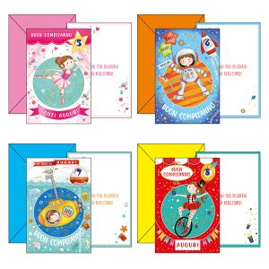 Biglietto Buon Compleanno - con ruota numerata tema bambini - 4 soggetti assortiti - Kartos - immagine 1