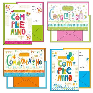 Biglietto auguri portasoldi Buon Compleanno - 4 soggetti assortiti - Kartos - immagine 1