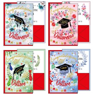 Biglietto auguri portasoldi Laurea - 4 soggetti assortiti - Kartos - immagine 1