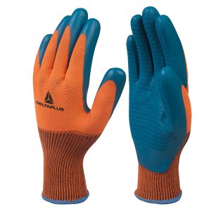 Guanti da lavoro VE733 - taglia 10 - arancio/blu - Deltaplus - immagine 1