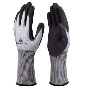 Guanti da lavoro Venicut01 - schiuma di nitrile - taglia 08 - grigio/nero - Deltaplus - immagine 1