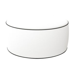 Pouf Ottoman - 23 x 53 cm - bianco - King Collection - immagine 1