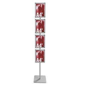 Espositore porta avvisi InUno Info Junior - 4 cornici a scatto - A4 verticale - silver - Studio T - immagine 1