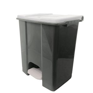 Contenitore mobile Ecoconti - a pedale - 60 L - plastica riciclata - grigio/bianco - Medial International - immagine 1