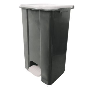 Contenitore mobile Ecoconti - a pedale - 80 L - plastica riciclata - grigio/bianco - Medial International - immagine 1