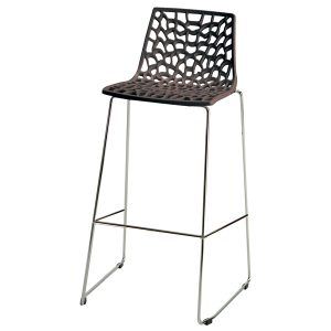 Sgabello Spider Fix - 44 x 53 x 96 cm - policarbonato - moka lucido - Grandsoleil - immagine 1