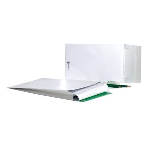 Buste a sacco Securitex - con soffietti - B4 - 25 x 35,3 x 3,8 cm - 130 gr - bianco - Bong Packaging - conf. 100 pezzi - immagine 1