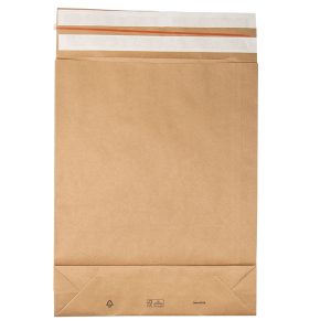 Sacchetti a fondo quadro E-Green - 40 x 50 x 10 + 10 cm - carta kraft - avana - Bong Packaging - conf. 100 pezzi - immagine 1